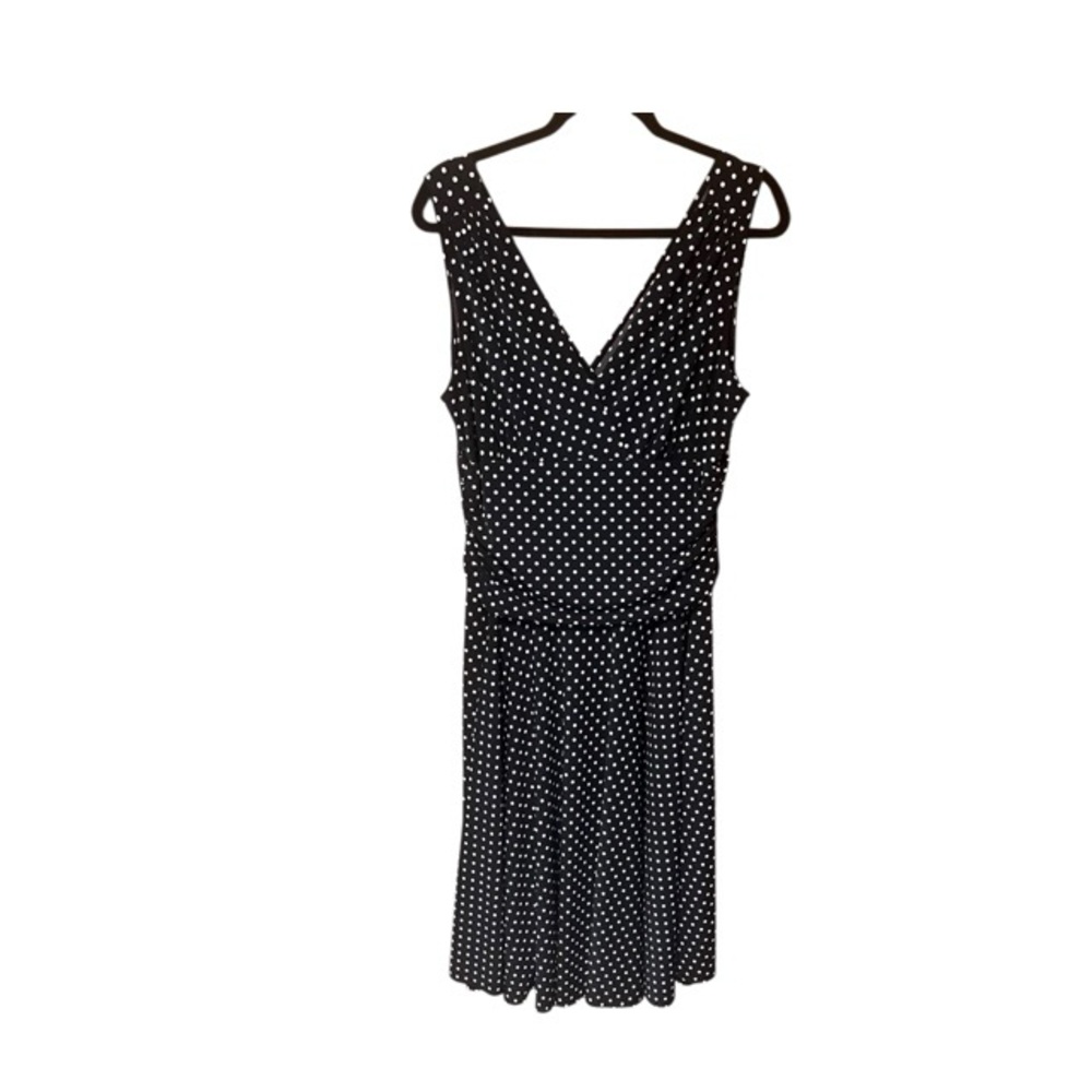 Dressbarn Polka Dot Sleeveless Fit And Flare Dress